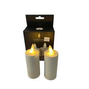 Luminara Real Flame Effect 3" Candle Set Of Two Ivory Votives